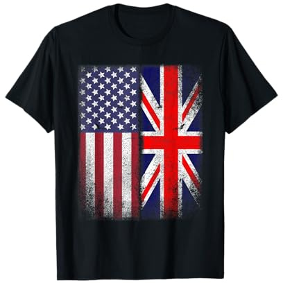 British American Flag Union Jack Uk England Usa T-Shirt