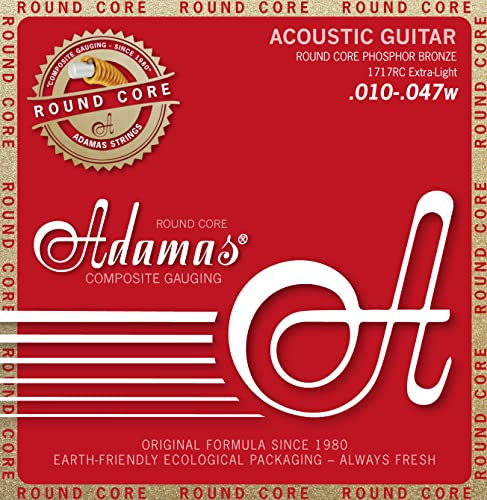 Adamas, Corde per chitarra acustica/folk Historic Reissue Phosphor Bronze Round Core, Extra Light .010-.047