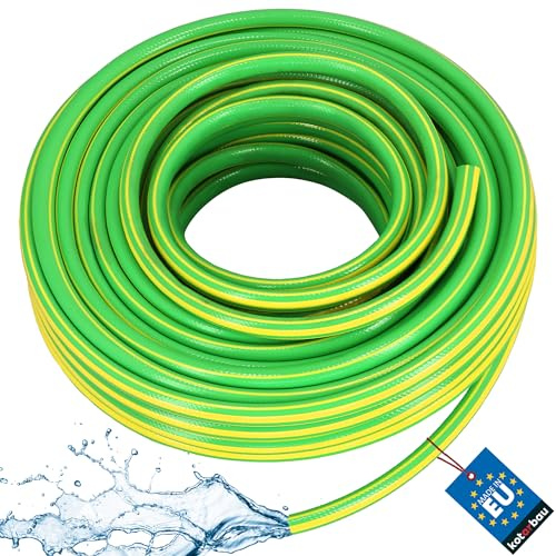 KOTARBAU® Gartenschlauch 3/4 Zoll - 30 m - Wasserschlauch 4-lagig - Bewässerungsschlauch - Flexibel & Langlebig - Verstärkter Schlauch für Garten - PVC - Grün + Gelb