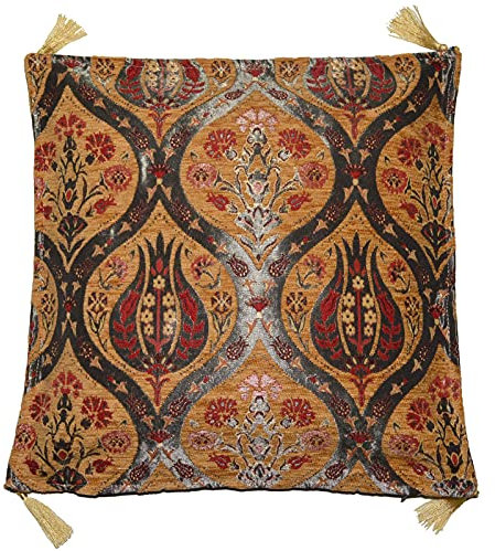 Deko-Kissenbezüge Kissenhülle Orientalische DekoKissen Deko Bezug Kissen 43x43cm (Gold)