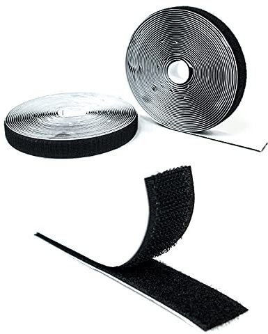 LEO's - 3m x 30mm Klettband selbstklebend extra stark doppelseitig (Flauschband schwarz) - Selbstklebende Klettbänder Hakenband Klebepads Klett Band Klettverschlussband beidseitig in Industriequalität