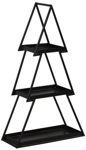TrendLine Deko Metallregal Tannenbaum 68 x 40 x 15 cm schwarz Weihnachtsbäume