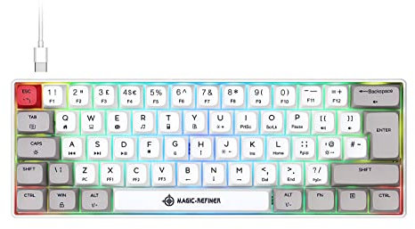 UK-Layout 60 % mechanische Gaming-Tastatur Typ C kabelgebunden Farbsublimation PBT-Tastenkappen RGB-LED-Hintergrundbeleuchtung wasserdichte USB-Tastatur volles Anti-Ghosting für Computer/PC/Laptop/MAC