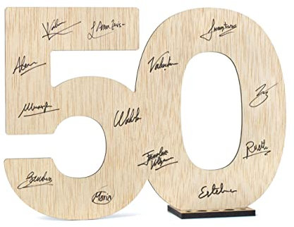 CONTRAXT Regalos Bodas de Oro 50 cumpleaños. Tarjeta felicitacion Ideas regalos originales decoracion 50 cumpleaños hombres mujer 50 años 50 Aniversario Bodas de Oro madre padre mama papa (50)