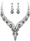 Clearine Hochzeit Schmuck-Set Tropfen Strass Cluster Statement Halskette und Ohrhänger-Set Kostümschmuck für Damen Grau Silber-Ton