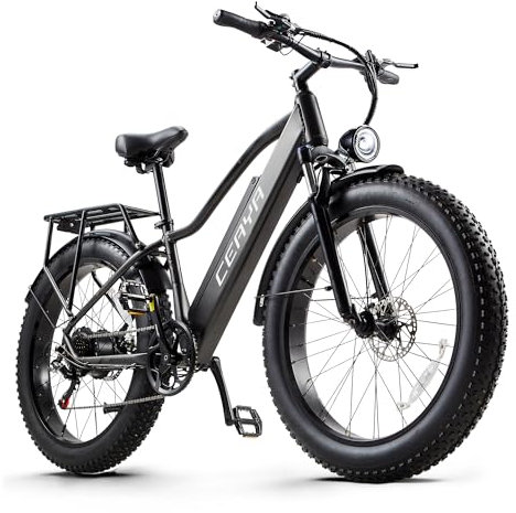 CEAYA Electric Bike,E Bike For Adults,48V 20AH Removable Massive Battery,26 x 4.0 Fat Tire Ebike,7-Speed Snow Beach Mountain E-Bike