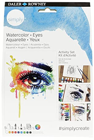 Daler Rowney Simply Eyes Aktivitäts-Set, Aquarellfarbe, DIY, Machen Sie Ihre eigene Kunst, ideal als Geschenke für Kinder, Erwachsene, Anfänger und Hobbyisten
