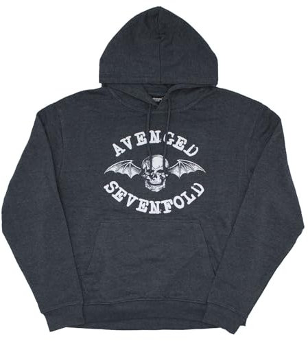 Avenged Sevenfold Kapuzenpullover Band Logo Nue offiziell Unisex Grau Pullover M