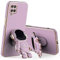 Wousunly Compatibile con Cover Samsung Galaxy A12 Silicone TPU Antiurto,Custodia Samsung A12 con Supporto Astronauta 3D Sottile Anti-Graffio Case (Viola)