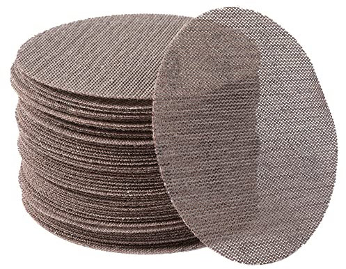 UPWOOD 50PCS 125mm 5 Inch Mesh Sanding Discs 100 Grit Hook & Loop, Dust Free Anti-Blocking Net Sandpaper Sheets for Car Body, Wood, Metal, Plastic, Paint, Adapts to All 125 mm Sander Grinder Polisher