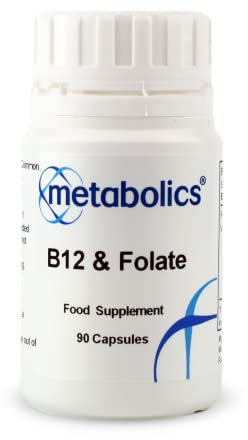 Vitamin B12 & Folate Capsules | Containing Active Forms Methylocobalamin & Calcium L Methyl Folate | Supports A Range of Health Functions- Made in The UK