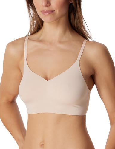 Schiesser Damen Nahtloses Spaghettiträger Mit Herausnehmbaren Pads - Invisible Soft Bustier, Sand_179821, 36 EU