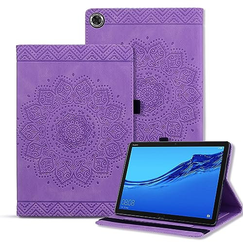 Rosbtib Tablet Case for Huawei MediaPad M5/ M5 Pro 10.8 Inch CMR-AL09 CMR-W09 PU - Leather Flip Protective Case Multifunction Stand Card Pockets Mandala Embossed Huawei MediaPad M5/ M5 Pro - Purple