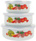 Zerodeko Vintage Enamel Bowl 3pcs Enamel Salad Bowls Set with Lids, Food Preservation Bowls Food Storage & Serving Bowls for Kitchen Serving Bowls (Random Pattern)