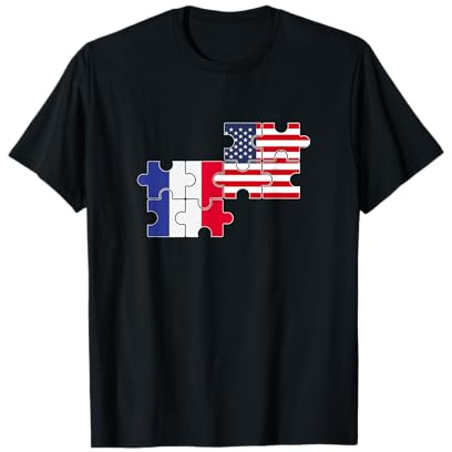 France USA Drapeau Américain Français T-Shirt