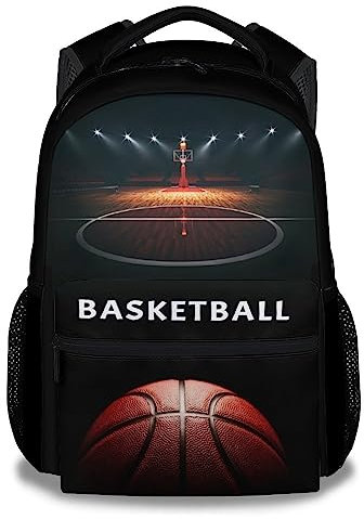 Mercuryelf Basketball-Rucksack für Jungen und Mädchen, 40,6 cm, schwarze Rucksäcke für Schulreisen, coole, leichte Büchertasche für Kinder, Basketball-5, Einheitsgröße