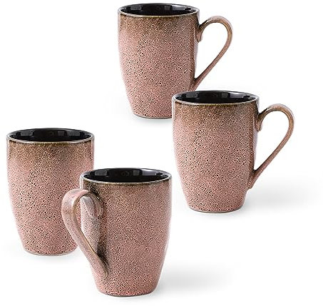 UNICASA Kaffeebecher Keramik, Tasse aus Steingut - 350ml für Kaffee, Cappuccino und Latte Macchiato, Kaffeetasse Mikrowellen und Spülmaschinenfest