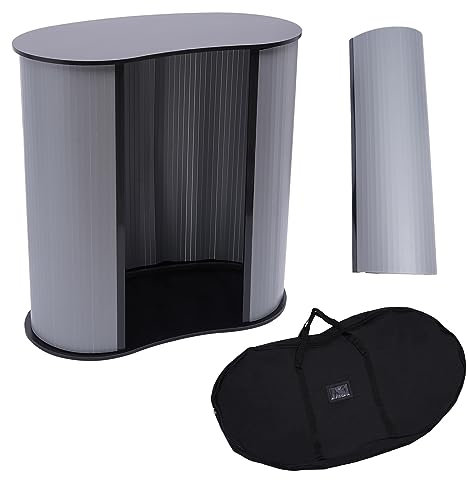 JINPRDAMZ Messetheke Faltbar 40 x 90 x 90 cm, Empfangstheke Tragbar Counter Table Stand Prsentationsstnder Produktvorführungen Neu Stehpult für Sonderveranstaltungen (Display Kapazität 50kg Schwarz)