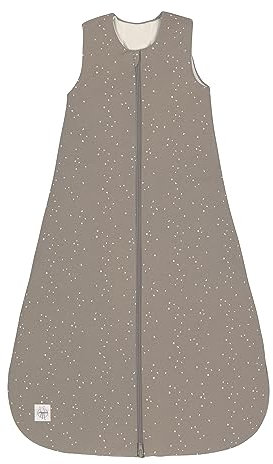 LÄSSIG Baby Ganzjahres Schlafsack ohne Ärmel unisex/Sleeping Bag Interlock Sprinkle taupe Größe 62/68, 3-6 Monate