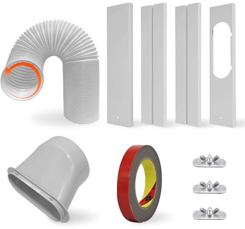 Portable Air Conditioner Window Vent Kit with 59 Hose Adjustable AC Window Vent Kit for 5.9” AC Unit AC Window Seal Kit