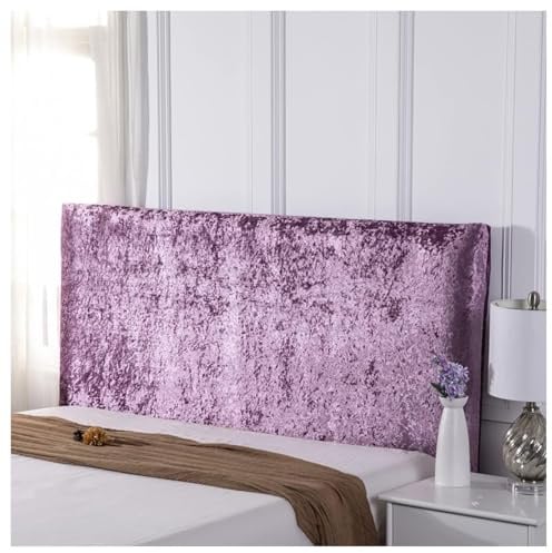GOFOHIMI Staubdichte Bett-Kopfteilbezüge, einfarbiger Samt-All-Inclusive-elastischer Kopfteil-Rückenlehnen-Schutzbezug für King-/Doppelbett als Schlafzimmerdekoration,Lila,150cm