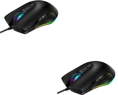 OSALADI Lot De 2 Souris De Jeu Ergonomiques Filaires 7 Boutons 4 Réglages Dpi Lumières LED Rvb pour Joueurs sur Ordinateur Portable