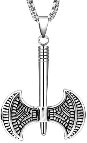 Gu Feng Vintage Heavy Viking Axe Charm Pendant Jewelry Stainless Steel Necklace