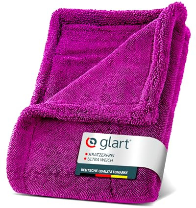 Glart 44TW8P Twist Auto Trockentuch XXL 80x55 cm, Mikrofaser, saugstark | Premium, kratzerfrei, fusselfrei, ideal vor Autopolitur und nach Felgenbürste, großes Trockentuch für Auto und Motorrad