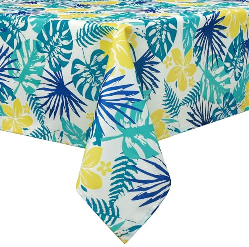 Arquiel Tischdecke Aquarell Palmenblätter, Tischdecken Abwaschbar Rechteckige Tischtuch Blätter Tischdeck Für Garten, Küche Essen Parteien Sommer (152X213Cm)