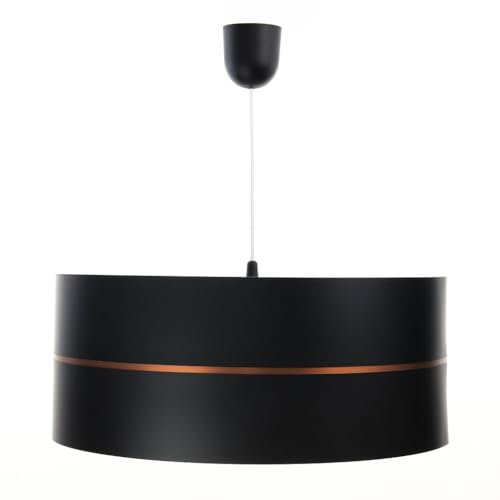 ONZENO Lightning Pendelleuchte HomeLight Lush 1 60W LED IP 20 Modern Pendelleuchte für Innenraum Wohnzimmer, Wohnkultur, Büro, Küche, 30x21x21cm (Schwarz, Kupfer)