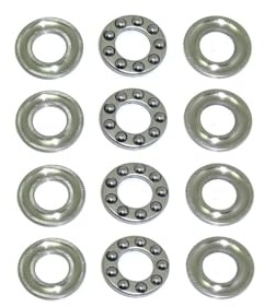 F7-17M Axial Rillenkugellager 7x17x6 mm 4 Stück - rcbay | Stahl GCr15 Drucklager Axiallager