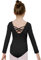 zffriction Ballettanzug Mädchen Ballettkleidung Langarm Kinder Ballett Trikot Turn-Leotards Gymnastik Turnanzug Trikot aus Baumwolle für Mädchen Damen (Schwarz, 170)