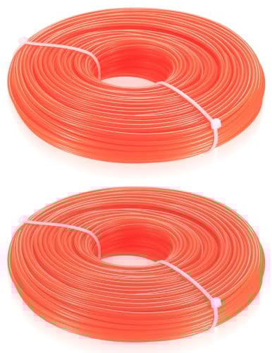 2 Rotoli Filo per Decespugliatore a Filo, 2mm x 50m Filo Decespugliatore, Filo in Nylon per Trimmer, Linea Tagliaerba Decespugliatore, Filo Tagliaerba a Filo Tagliabordi, 100 Metri in Totale