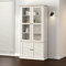 Willood Vitrine VIGO Weiß 85x35x170 cm Massivholz Kiefer