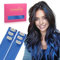 WENNALIFE Extensiones de cabello humano real con clip, color azul, 35 g, 6 unidades de 18 pulgadas, extensiones de cabello de colores para niños y mujeres, piezas de cabello colorido, estilo