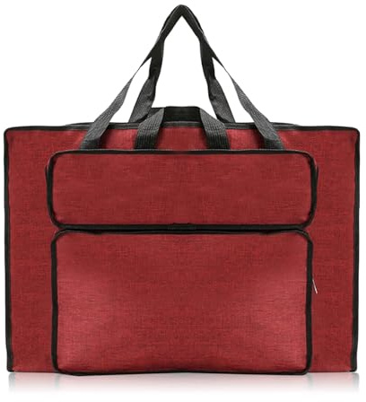 UieaMsio Zeichenbrett Tragetasche, Rot Skizzenblock Organize, wasserdichte Kunsttasche, Tragbare Kunst-Portfolio-Tragetasche, Mit Schultergurt Transporttaschefür Skizze Künstler