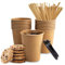 OKIM-R, Vasos desechables, Pack 100 Vasos cafe desechables para cafe incluye removedor, Vasos papel kraft desechables, Vasos con removedor cafe, Vasos para café de 200ml.