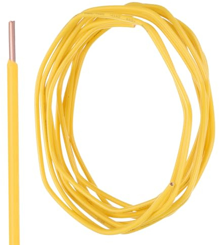 sourcing map 10 Feet Electrical Wire Insulated Solid Copper 10 AWG Hook Up Wire Cable THHN Wire Residential, Industrial, Grounding, Electrical Rated for 600 Volts,UL listed,Yellow