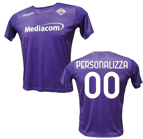 Maglia Fiorentina Personalizzata con il Tuo Nome o Giocatore Preferito creata utilizzando Maglia calcio Replica Autorizzata 2024-2025 Taglie da Adulto (IT, Testo, XS, Regular, Regular, Viola)