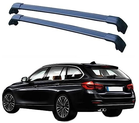 Dachgepäckträger Dachträger für BMW 3 Series E91 Estate 2004-2012, 2 Stück Aluminium Auto Dachträger Querstangen Gepäckträger Fahrradträger ZubehöR,A/Black