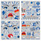 HOWAF 4 Bogen Gesichtstattoo Karneval Köln Accessoires, Face Tattoo Kölle Alaaf, Köln Tattoos Karneval Aufkleber Gesicht Karneval für Karneval Kostüm Köln, Fasching Kostüm, Blau Weis