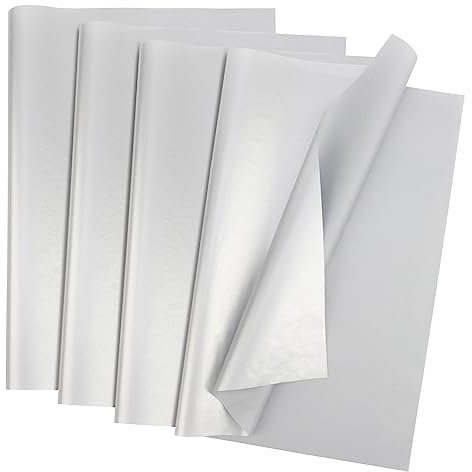 EUSOAR Seidenpapier Silber - 100 Blatt Seidenpapier Verpackung 50x35cm - Silver Tissue Paper Gift Wrap - Geschenkpapier Silber für Geburtstag Hochzeit Craft - Seidenpapier für Geschenktüte