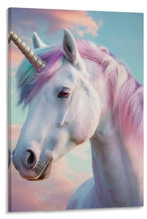 DHBANEIOK Einhorn Poster Gemälde Poster Für Büro Klassenzimmer Leinwand Moderne Leinwand Wandkunst 12x18inch(30x45cm)