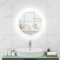FANTASK Espejo de baño LED con iluminación, 60 cm, Redondo, antivaho, Espejo de Pared Regulable con Interruptor táctil y función de Memoria, Espejo Colgante LED para baño, 60 x 60 cm, Plateado
