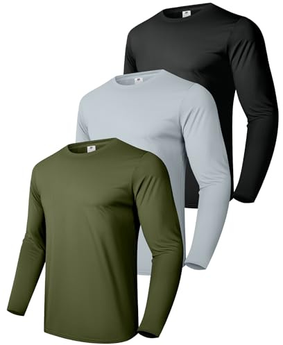 Boyzn Men's 3,4or 5 Pack Cotton T-Shirts, Short/Long Sleeve Crewneck Sport Tees, Cotton Gym Workout Running Shirts for Men