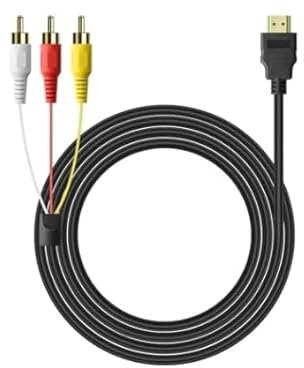 EuAcesry HDMI Macho a 3 rca AV, 1.5 M Cable Adaptador Hdmi de Audio y Vídeo, Convertidor HDMI a RCA para TV, Alta Definición 1080P, Cable hdmi a av Solo para Reproductor a TV