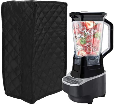 Quilted Fabric Blender Protector Cover, Dust Cover for Blender and Food Processor, Black, Ideal Kitchen Friends and Moms, Foldable and Portable 9.06x7.09x16.54in