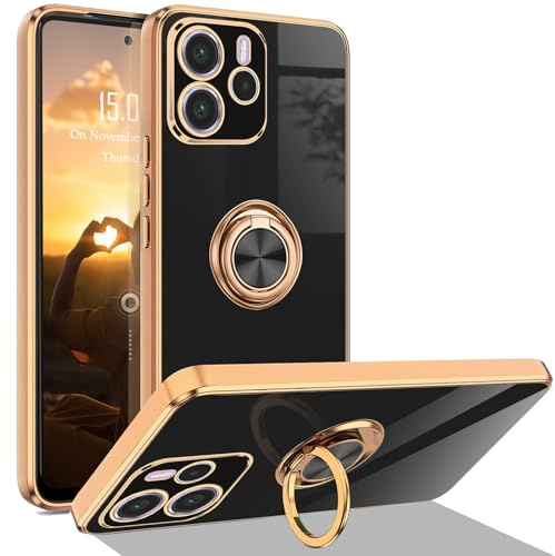 XCYYOO Hülle für Xiaomi Redmi Note 14 5G mit Ring Handyhülle Magnetische Autohalterung 360° Halter Ständer Luxuriös Galvanisierte Kratzfest Stoßfest Silikon Dünn Schutzhülle Bumper Case
