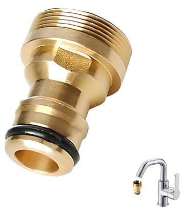 Nevoluxer Adaptateur Universel de Tuyau d'Arrosage pour Robinet de Cuisine, Raccord de Robinet en Laiton pour Mitigeur Connecteur
