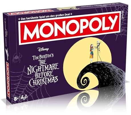 Winning Moves Monopoly Nightmare Before X-Mas Edition - Monopoly Spiel für Fans - Familienspiele Strategie Brettspiele Nightmare Before X-Mas - 2+ Spieler ab 8+ Jahren - Deutsch